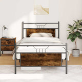 Vidaxl bedframe zonder matras hout gerookt eikenkleurig 100x200 cm