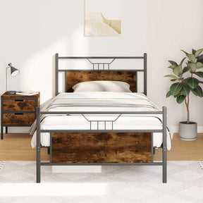 Vidaxl bedframe zonder matras hout gerookt eikenkleurig 100x200 cm