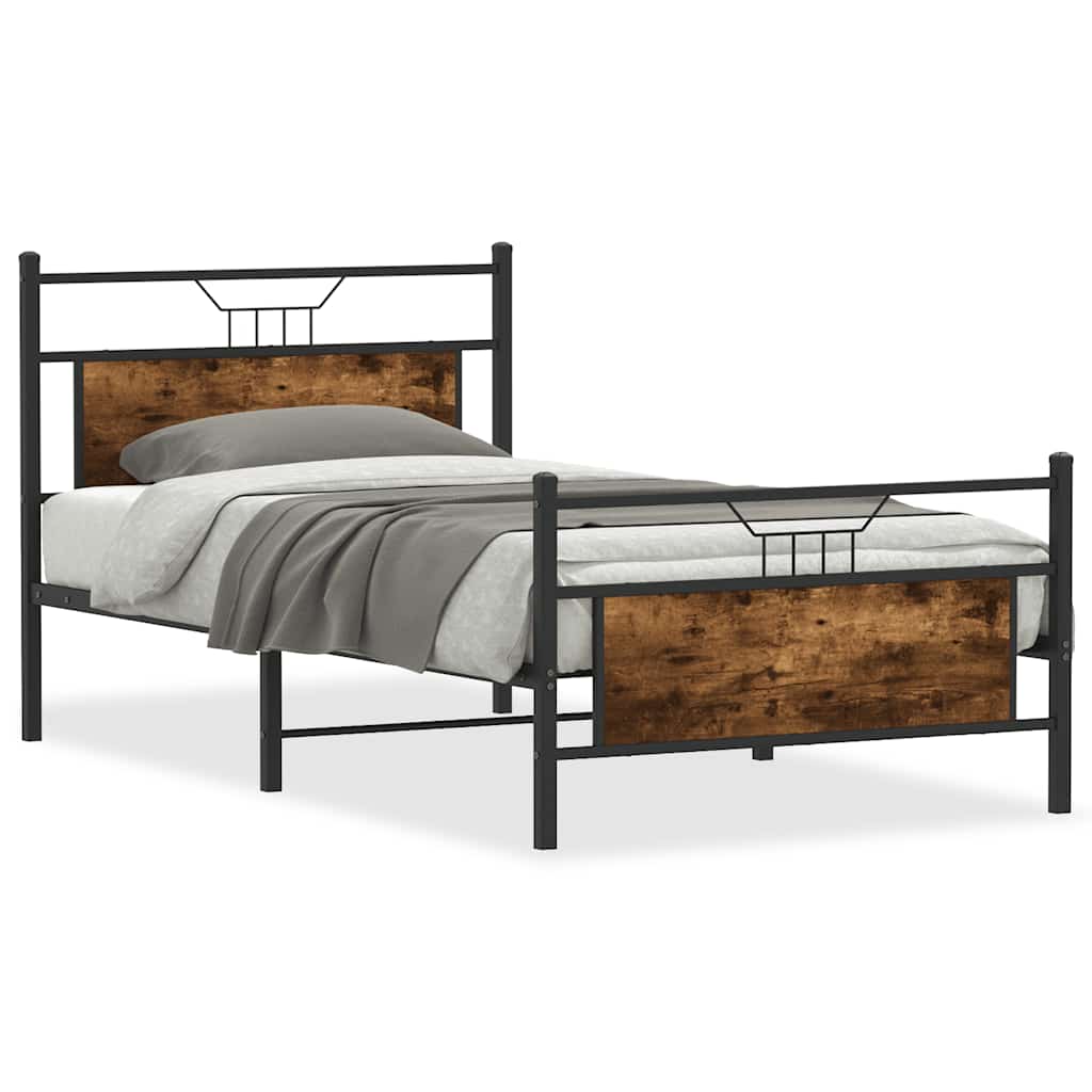 Vidaxl bedframe zonder matras spaanplaat gerookt eikenkleurig
