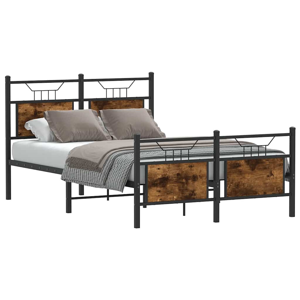 Vidaxl bedframe zonder matras hout gerookt eikenkleurig 120x190 cm