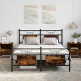 Vidaxl bedframe zonder matras hout gerookt eikenkleurig 140x200 cm