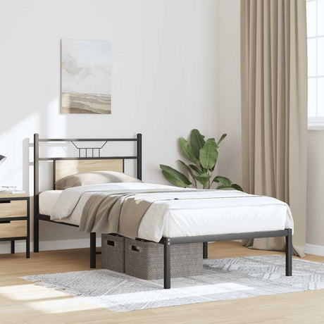Vidaxl bedframe zonder matras hout sonoma eikenkleurig 75x190 cm