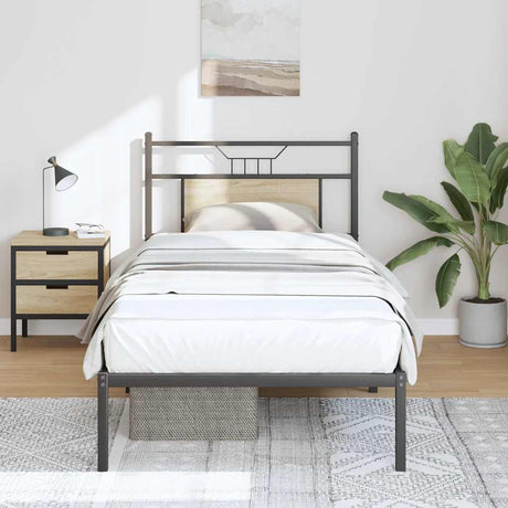 Vidaxl bedframe zonder matras hout sonoma eikenkleurig 75x190 cm
