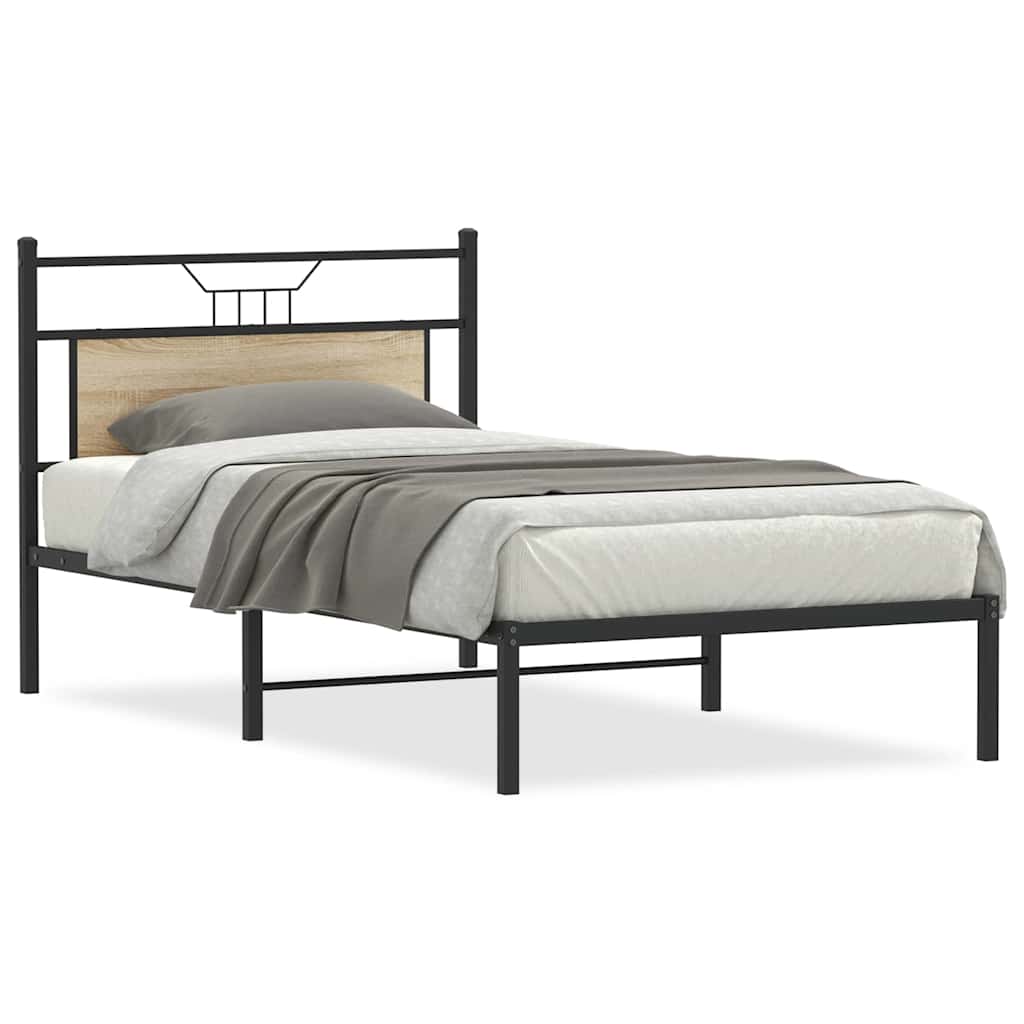 Vidaxl bedframe zonder matras 107x203cm spaanplaat sonoma eikenkleurig