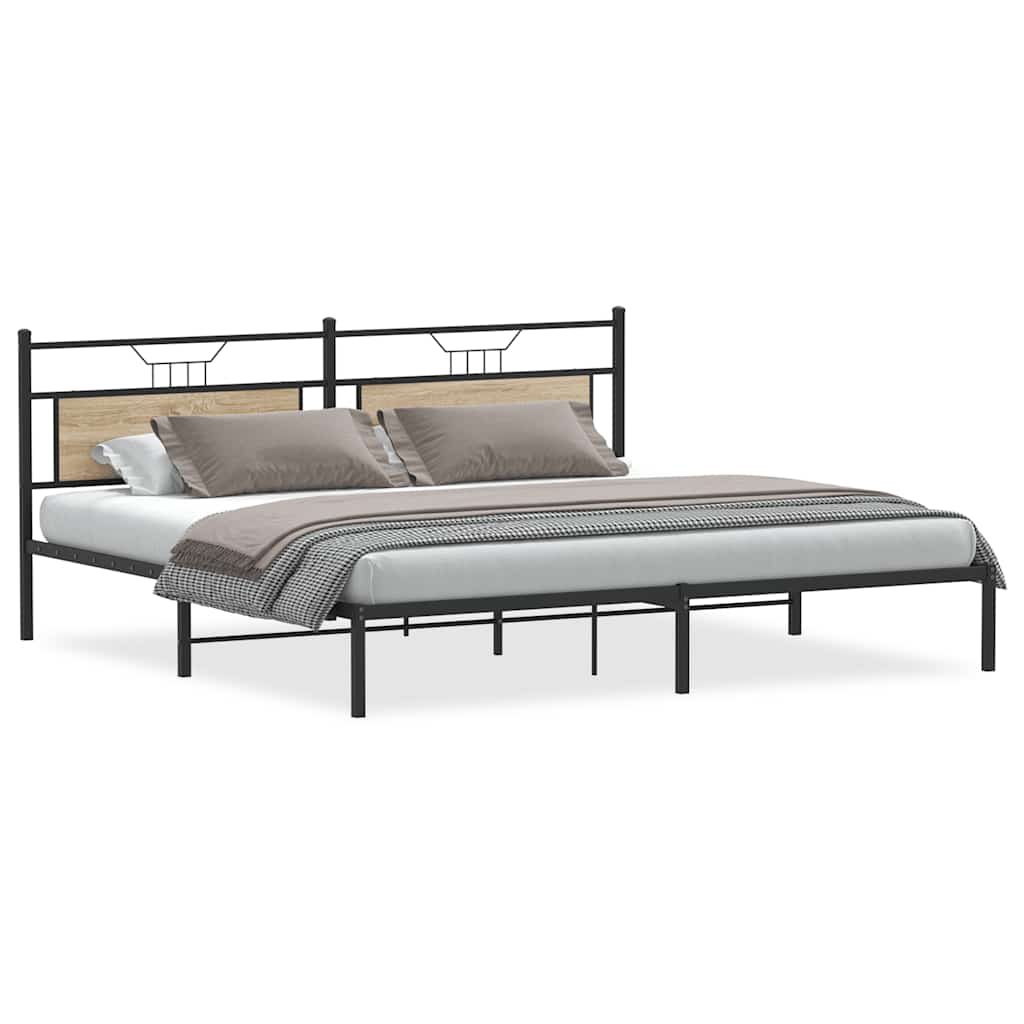 Vidaxl bedframe zonder matras 193x203cm spaanplaat sonoma eikenkleurig