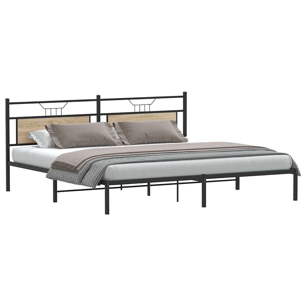 Vidaxl bedframe zonder matras 193x203cm spaanplaat sonoma eikenkleurig