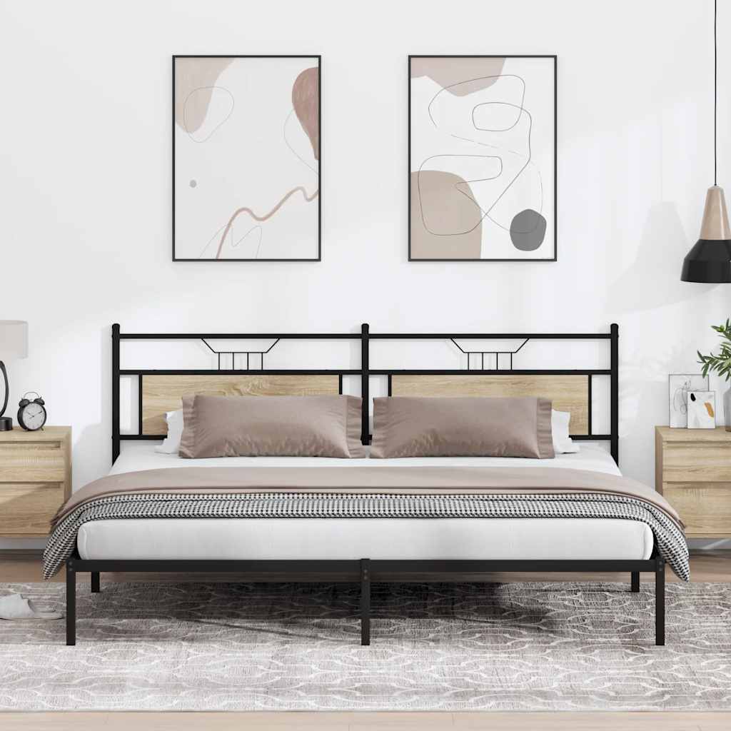 Vidaxl bedframe zonder matras 193x203cm spaanplaat sonoma eikenkleurig