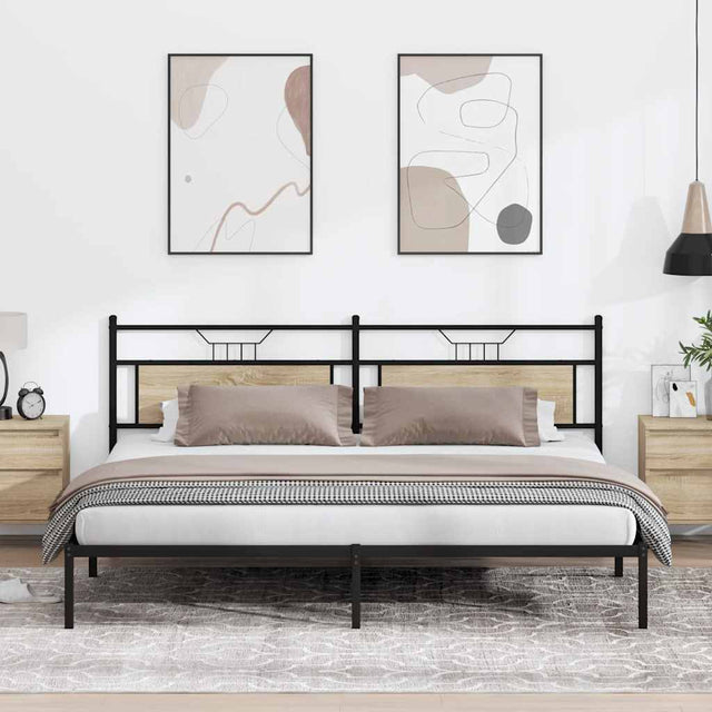 Vidaxl bedframe zonder matras 193x203cm spaanplaat sonoma eikenkleurig