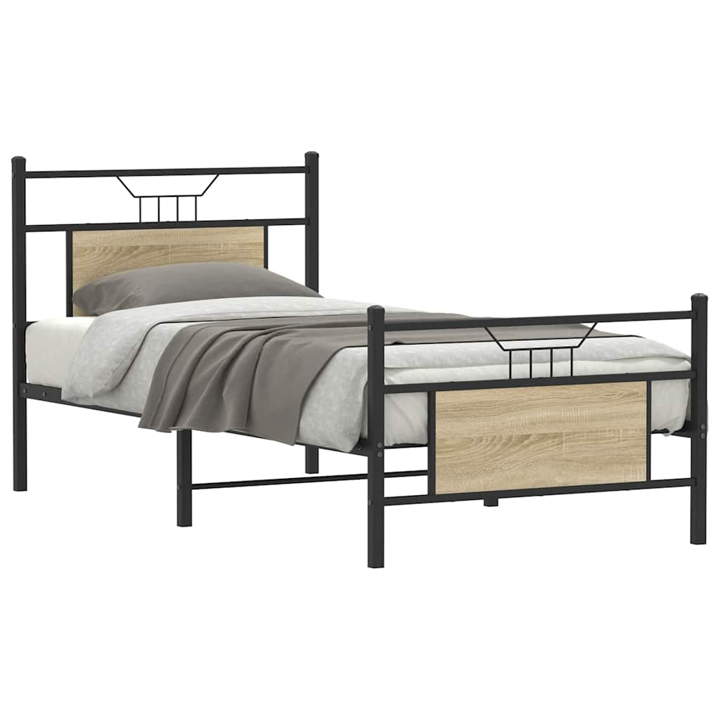 Vidaxl bedframe zonder matras hout sonoma eikenkleurig 90x200 cm