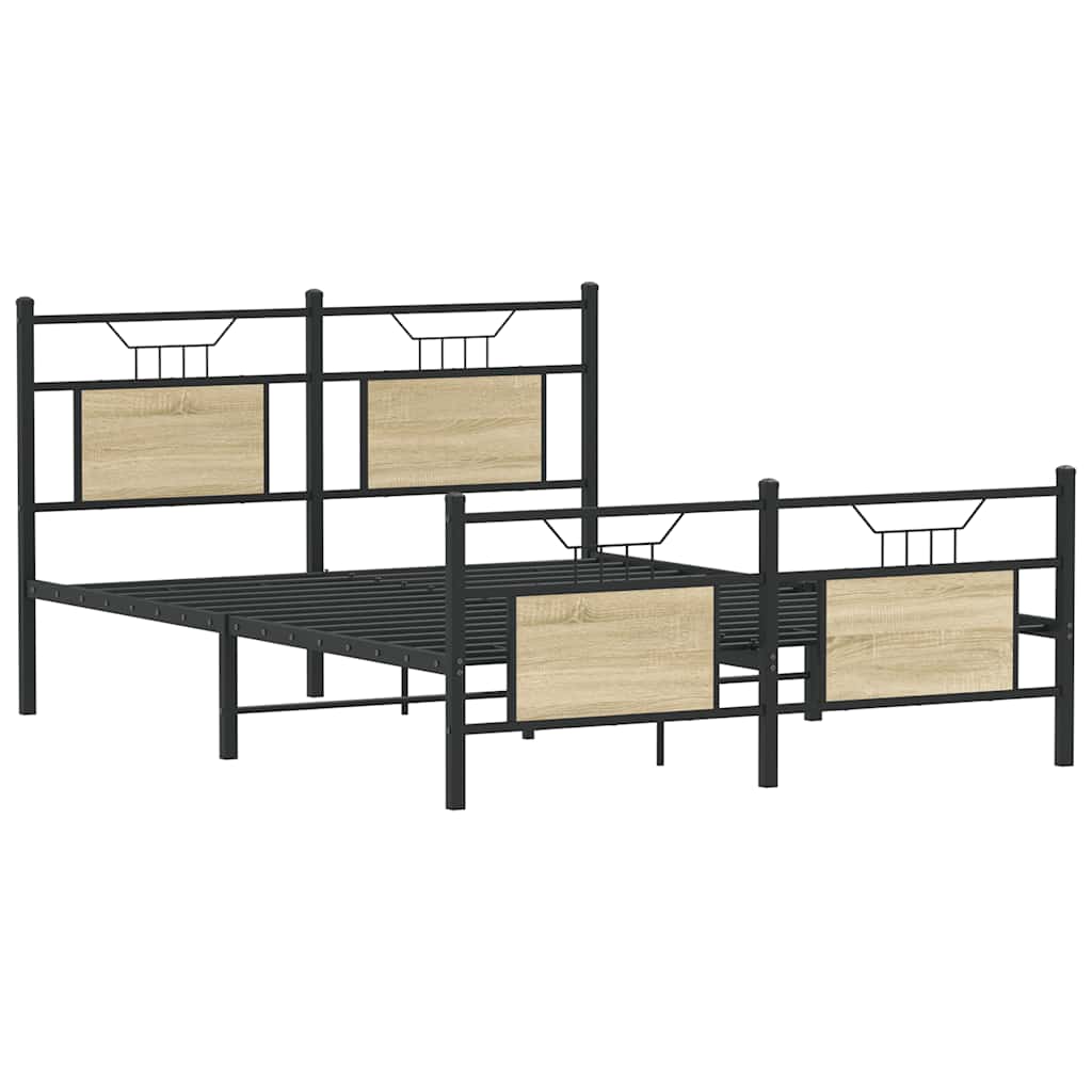 Vidaxl bedframe zonder matras hout sonoma eikenkleurig 137x190 cm
