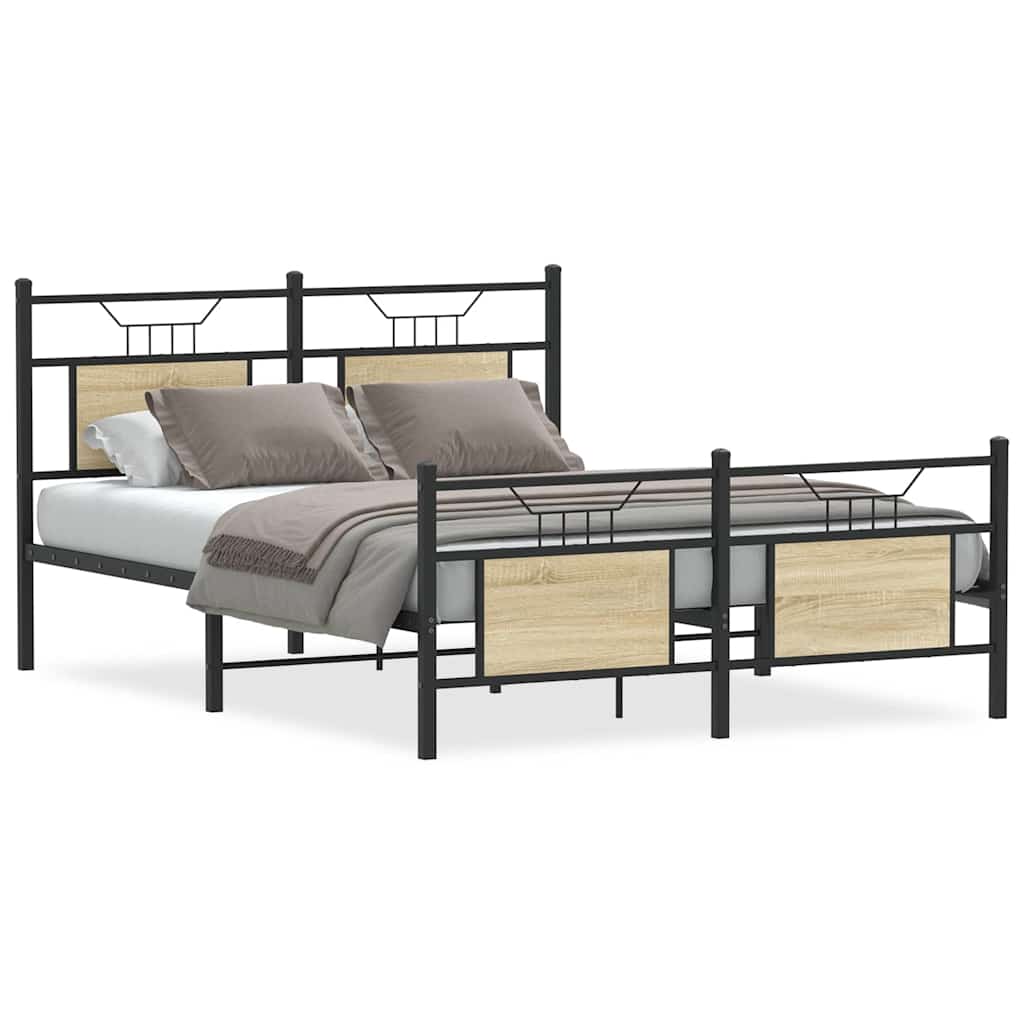 Vidaxl bedframe zonder matras hout sonoma eikenkleurig 140x190 cm