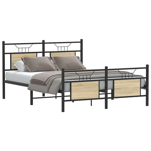 Vidaxl bedframe zonder matras hout sonoma eikenkleurig 150x200 cm