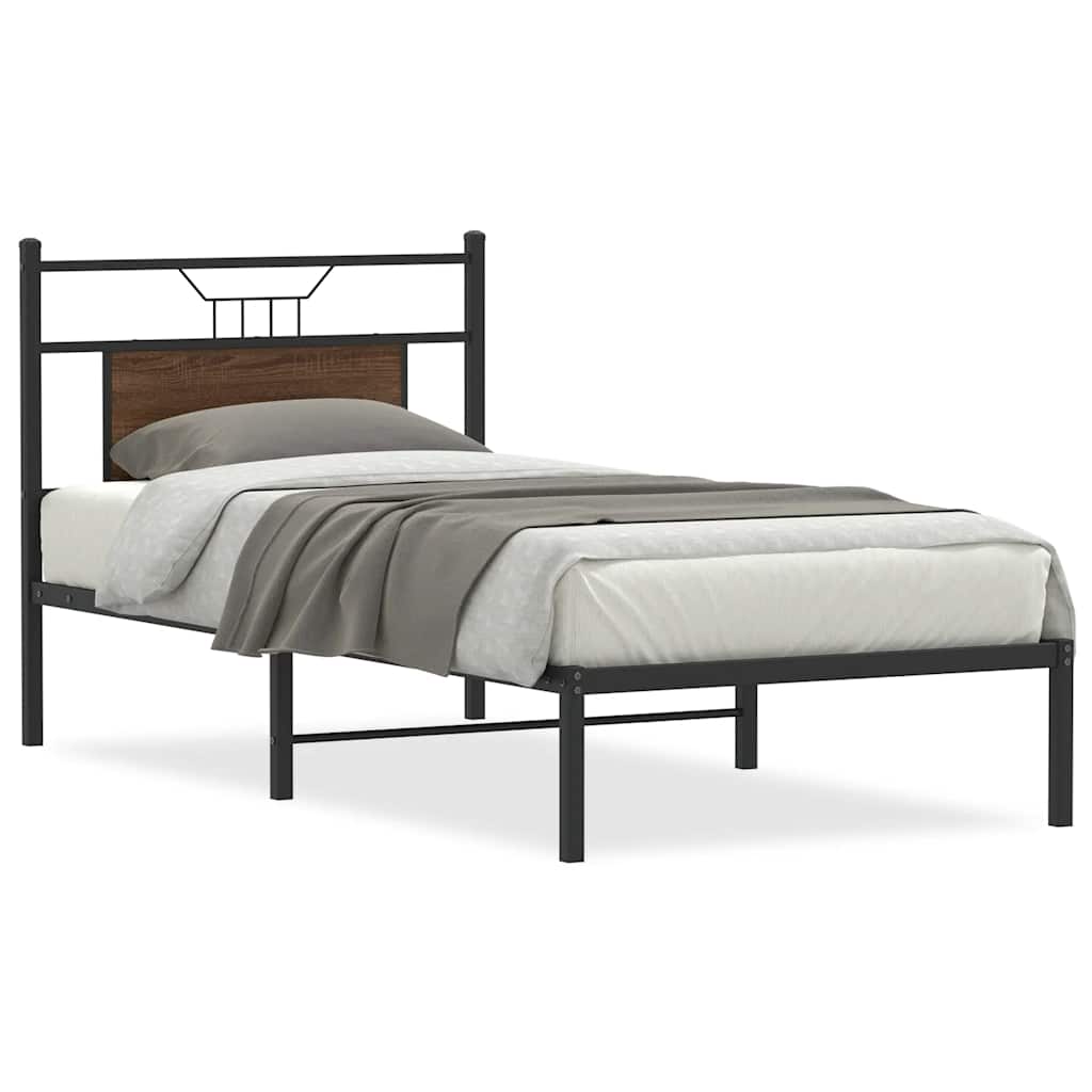 Vidaxl bedframe zonder matras bewerkt hout bruin eikenkleur 90x190 cm