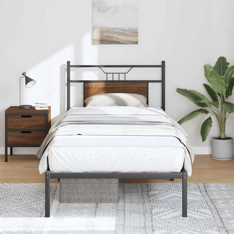 Vidaxl bedframe zonder matras bewerkt hout bruin eikenkleur 90x200 cm