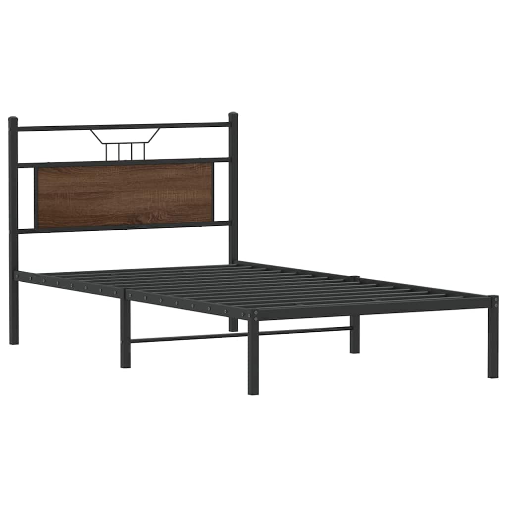 Vidaxl bedframe zonder matras bewerkt hout bruin eikenkleur 100x190 cm