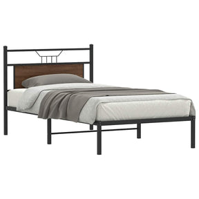 Vidaxl bedframe zonder matras bewerkt hout bruin eikenkleur 100x200 cm
