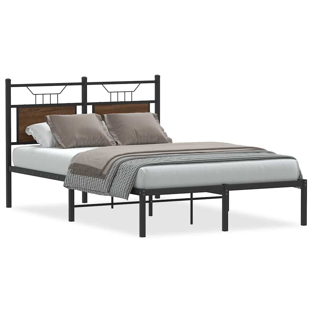 Vidaxl bedframe zonder matras bewerkt hout bruin eikenkleur 120x190 cm