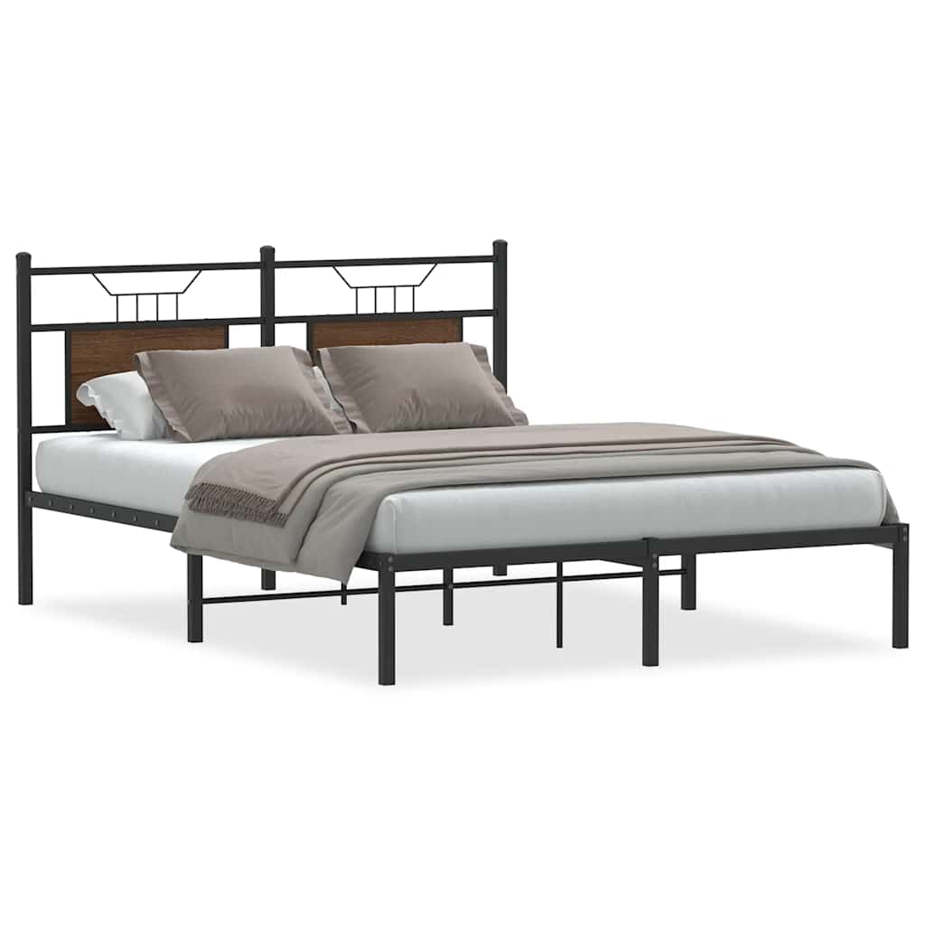 Vidaxl bedframe zonder matras bewerkt hout bruin eikenkleur 150x200 cm