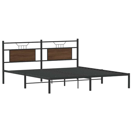 Vidaxl bedframe zonder matras 183x213 cm spaanplaat bruin eikenkleurig