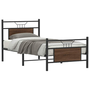 Vidaxl bedframe zonder matras bewerkt hout bruin eikenkleur 90x190 cm