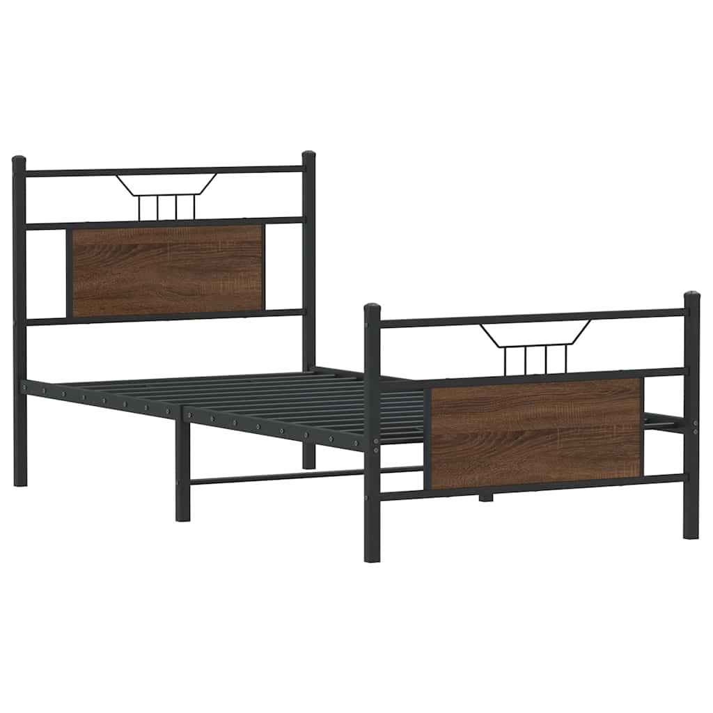 Vidaxl bedframe zonder matras bewerkt hout bruin eikenkleur 90x200 cm