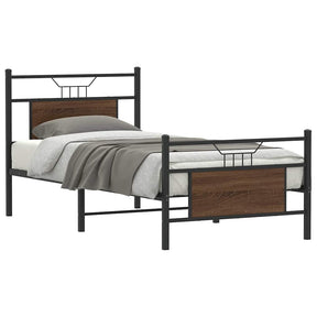 Vidaxl bedframe zonder matras bewerkt hout bruin eikenkleur 90x200 cm
