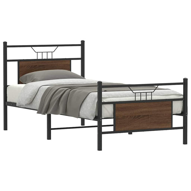 Vidaxl bedframe zonder matras bewerkt hout bruin eikenkleur 90x200 cm
