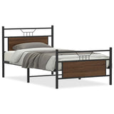 Vidaxl bedframe zonder matras bewerkt hout bruin eikenkleur 100x200 cm