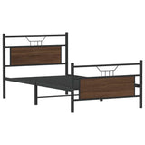 Vidaxl bedframe zonder matras bewerkt hout bruin eikenkleur 100x200 cm