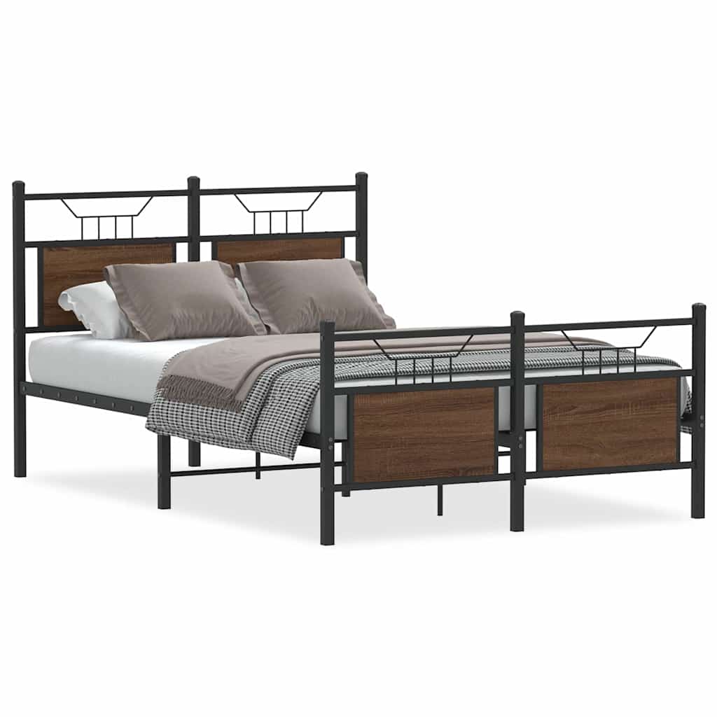 Vidaxl bedframe zonder matras bewerkt hout bruin eikenkleur 120x190 cm