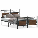 Vidaxl bedframe zonder matras bewerkt hout bruin eikenkleur 120x190 cm