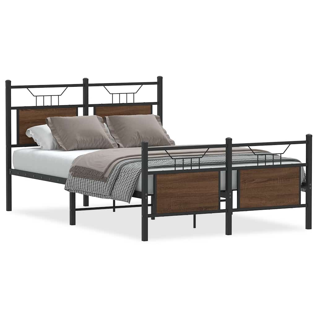 Vidaxl bedframe zonder matras bewerkt hout bruin eikenkleur 120x200 cm