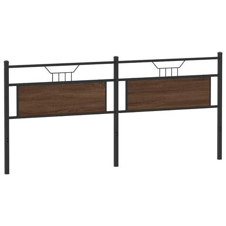 Vidaxl vervangend hoofdbord 193 cm bewerkt hout en staal bruin eikenkleurig