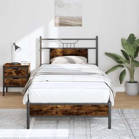 Vidaxl bedframe zonder matras hout gerookt eikenkleurig 90x200 cm