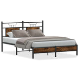 Vidaxl bedframe zonder matras hout gerookt eikenkleurig 137x190 cm