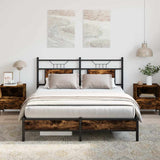 Vidaxl bedframe zonder matras hout gerookt eikenkleurig 137x190 cm