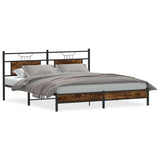 Vidaxl bedframe zonder matras 183x203 cm spaanplaat gerookt eiken