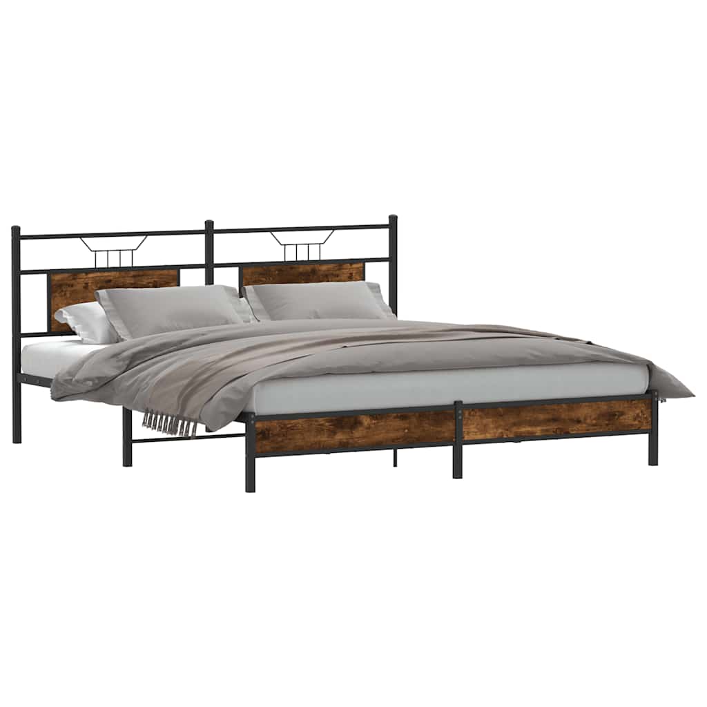 Vidaxl bedframe zonder matras 183x213 cm spaanplaat gerookt eiken