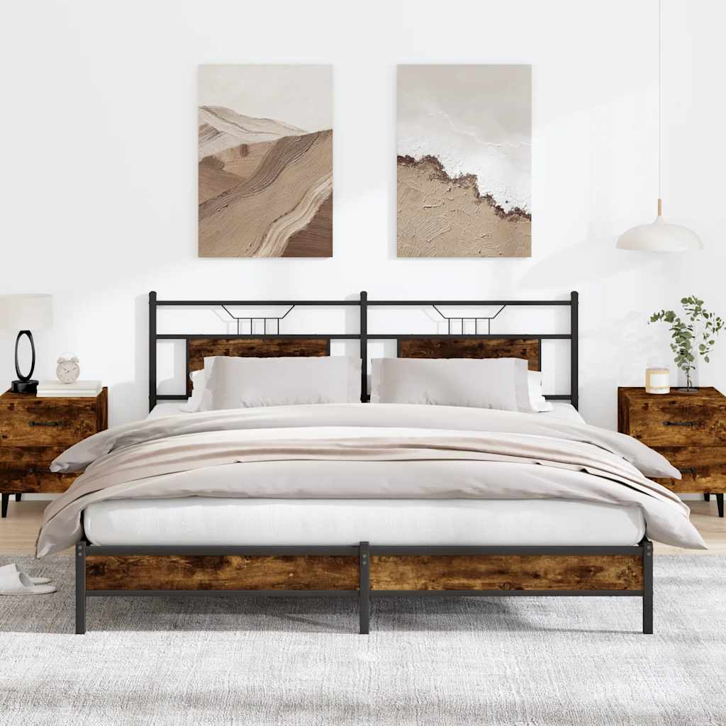 Vidaxl bedframe zonder matras 183x213 cm spaanplaat gerookt eiken