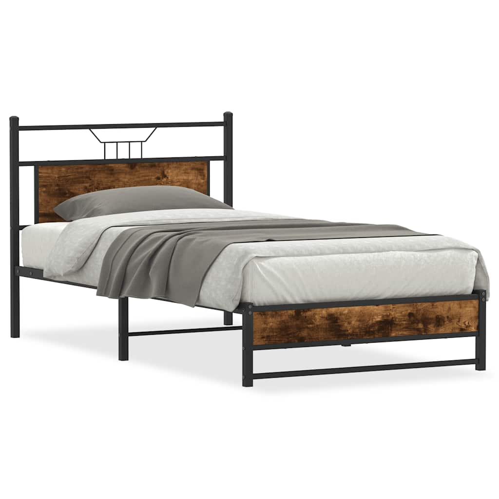 Vidaxl bedframe zonder matras spaanplaat gerookt eikenkleurig