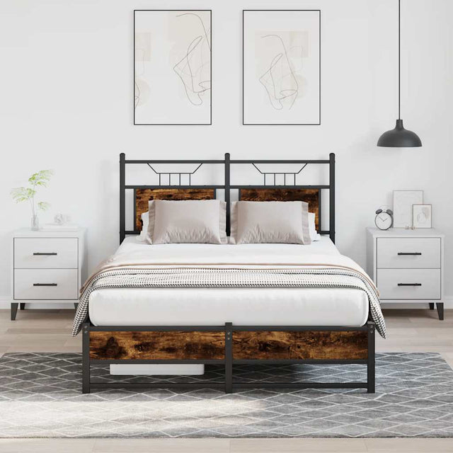Vidaxl bedframe zonder matras hout gerookt eikenkleurig 120x190 cm