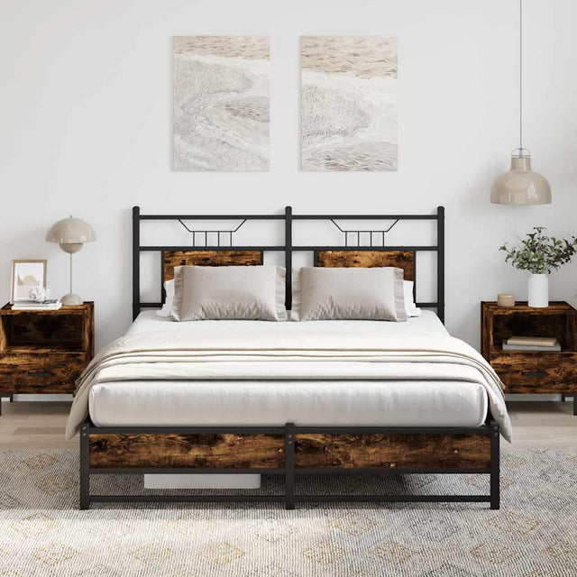Vidaxl bedframe zonder matras hout gerookt eikenkleurig 140x190 cm