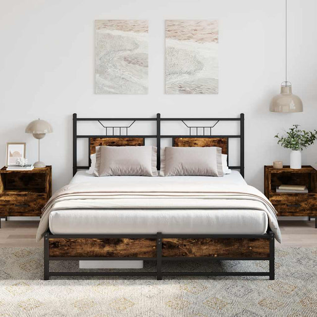 Vidaxl bedframe zonder matras hout gerookt eikenkleurig 140x200 cm