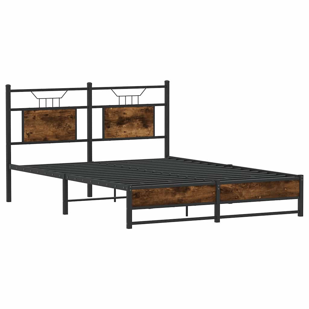 Vidaxl bedframe zonder matras hout gerookt eikenkleurig 150x200 cm
