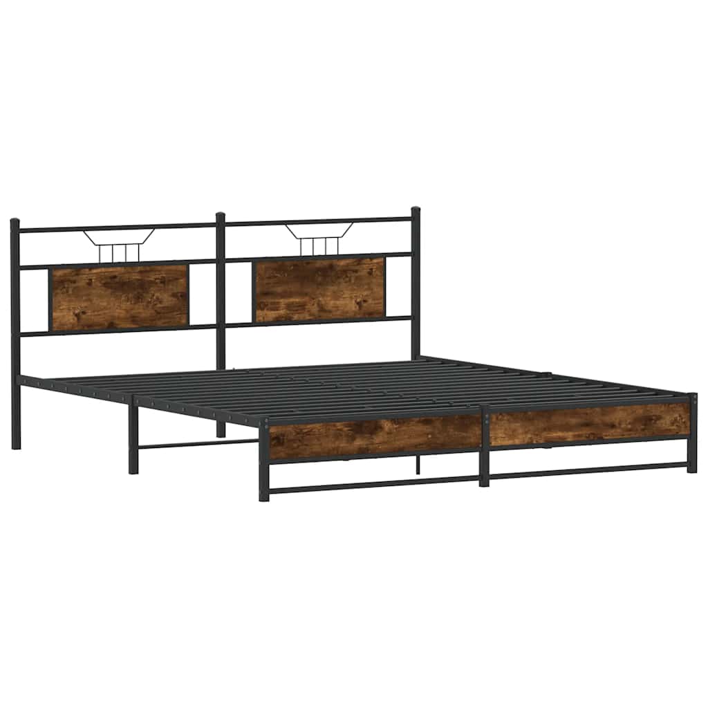 Vidaxl bedframe zonder matras hout gerookt eikenkleurig 160x200 cm