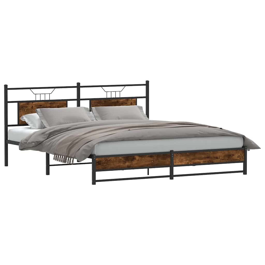 Vidaxl bedframe zonder matras hout gerookt eikenkleurig 160x200 cm