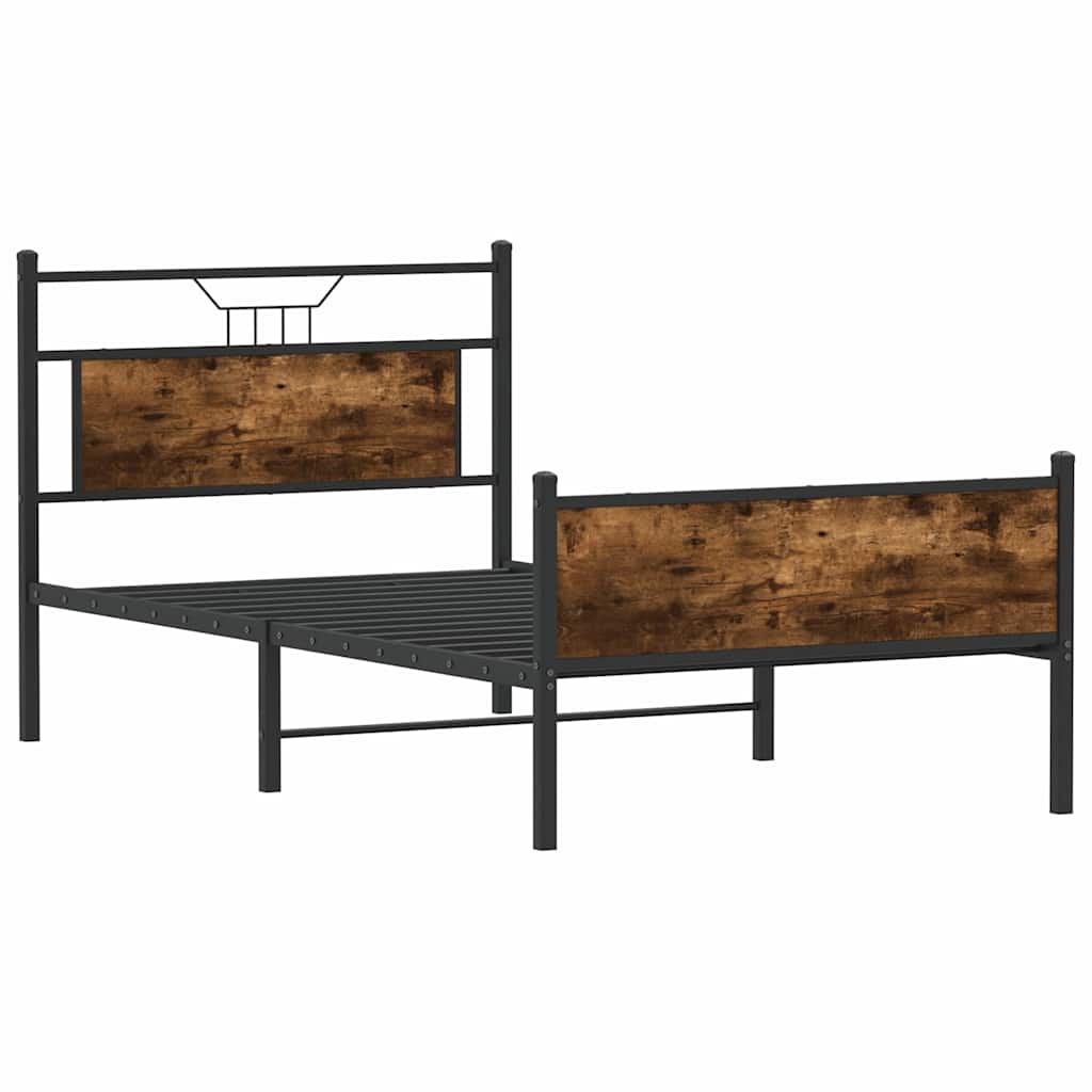 Vidaxl bedframe zonder matras hout gerookt eikenkleurig 100x190 cm