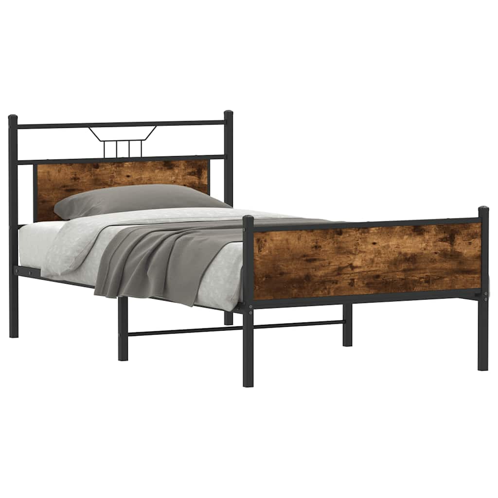 Vidaxl bedframe zonder matras spaanplaat gerookt eikenkleurig