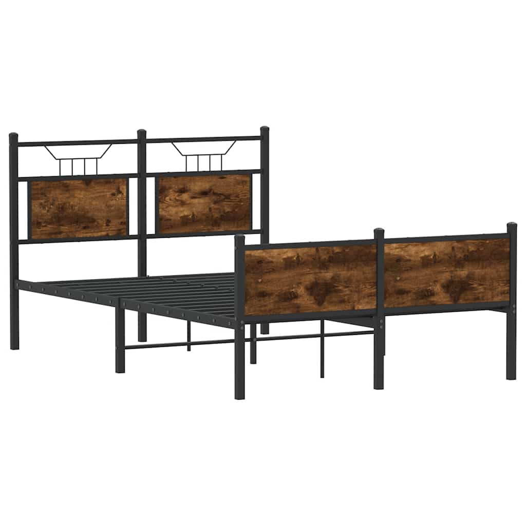 Vidaxl bedframe zonder matras hout gerookt eikenkleurig 120x190 cm