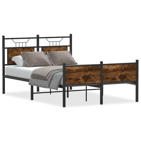 Vidaxl bedframe zonder matras hout gerookt eikenkleurig 120x200 cm